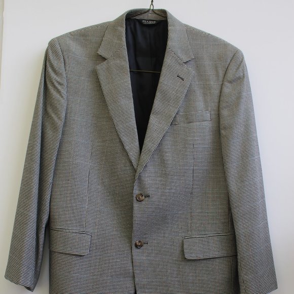 Joseph A Bank Men's Sport Coat, Black and Grey Check with Accent Colors, Size 42 - Picture 1 of 9